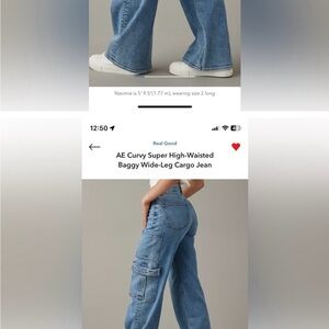 American Eagle Outfitters Blue Flare Wide Leg Jeans